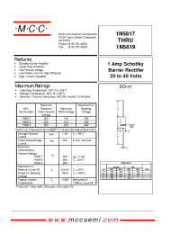 Datasheet 1N5818 manufacturer MCC