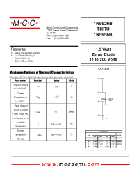 Datasheet 1N5926B manufacturer MCC