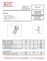 Datasheet 2N2219A manufacturer MCC