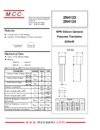 Datasheet 2N4123 manufacturer MCC