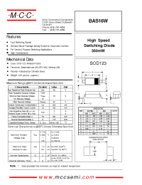 Datasheet BAS16W manufacturer MCC
