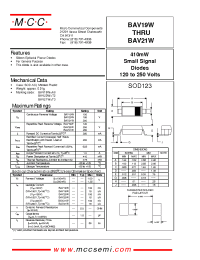 Datasheet BAV20W manufacturer MCC