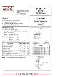 Datasheet BC817-25 manufacturer MCC