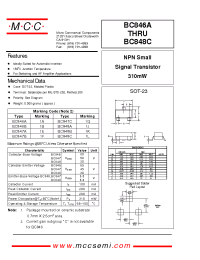 Datasheet BC846B manufacturer MCC