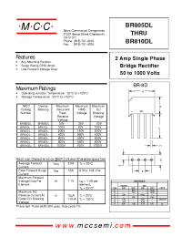 Datasheet BR810DL manufacturer MCC