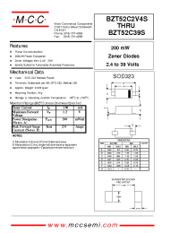 Datasheet BZT52C2V4S manufacturer MCC