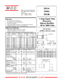 Datasheet ER1A manufacturer MCC