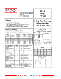 Datasheet FR1ZZ manufacturer MCC