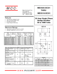 Datasheet MB3505-BC01 manufacturer MCC