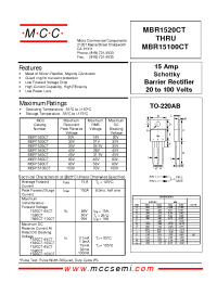 Datasheet MBR1520CT manufacturer MCC