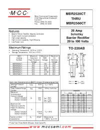 Datasheet MBR2545CT manufacturer MCC