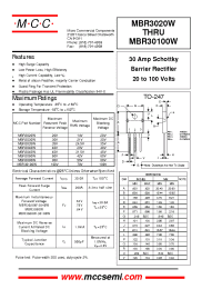Datasheet MBR3030W manufacturer MCC