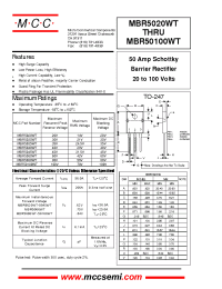 Datasheet MBR5030WT manufacturer MCC