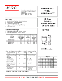 Datasheet MBRB1045CT manufacturer MCC