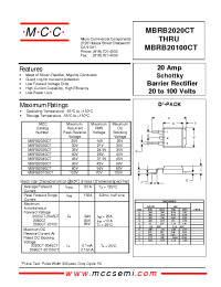 Datasheet MBRB2045CT manufacturer MCC