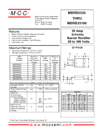 Datasheet MBRB2580 manufacturer MCC
