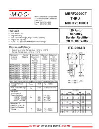 Datasheet MBRF2045CT manufacturer MCC