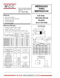 Datasheet MBRX025100 manufacturer MCC