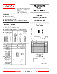 Datasheet MBRX0560 manufacturer MCC