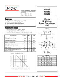 Datasheet MJ413 manufacturer MCC