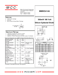 Datasheet MMBD4148 manufacturer MCC