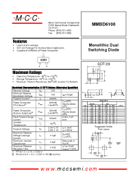Datasheet MMBD6100 manufacturer MCC