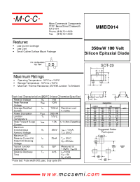 Datasheet MMBD914 manufacturer MCC