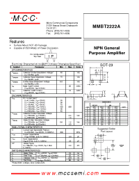 Datasheet MMBT2222A manufacturer MCC