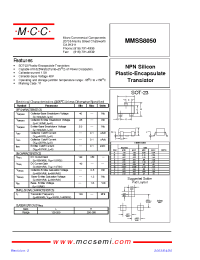 Datasheet MMSS8050 manufacturer MCC