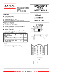Datasheet MMSZ5223B manufacturer MCC
