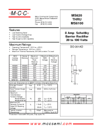 Datasheet MS8100 manufacturer MCC