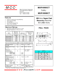 Datasheet MUR10060CT manufacturer MCC