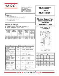 Datasheet MUR1640CT manufacturer MCC