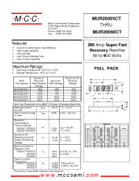 Datasheet MUR20010CT manufacturer MCC