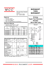 Datasheet MUR3005WT manufacturer MCC