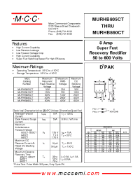 Datasheet MURHB820CT manufacturer MCC