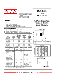 Datasheet MURX0520 manufacturer MCC