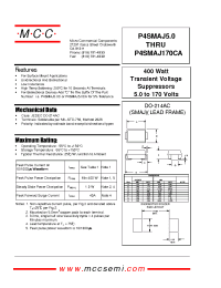 Datasheet P4SMAJ110A manufacturer MCC
