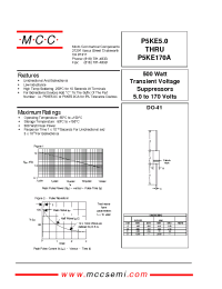 Datasheet P5KE10A manufacturer MCC