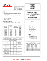Datasheet RA251 manufacturer MCC
