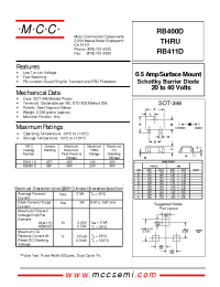 Datasheet RB411 manufacturer MCC
