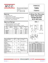 Datasheet RBM1S manufacturer MCC