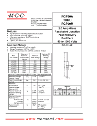 Datasheet RGP20A manufacturer MCC