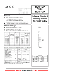 Datasheet RL104GP manufacturer MCC