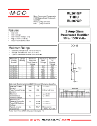 Datasheet RL201GP manufacturer MCC