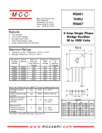 Datasheet RS806 производства MCC