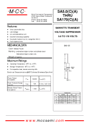 Datasheet SA10 manufacturer MCC