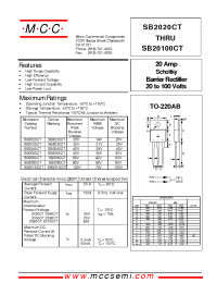 Datasheet SB2050CT manufacturer MCC