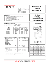 Datasheet SBL3045CT manufacturer MCC
