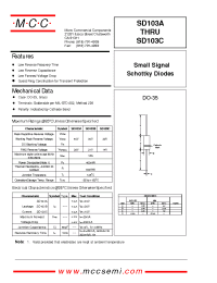 Datasheet SD103B manufacturer MCC
